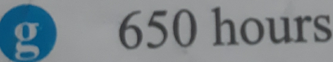 g
650 hours