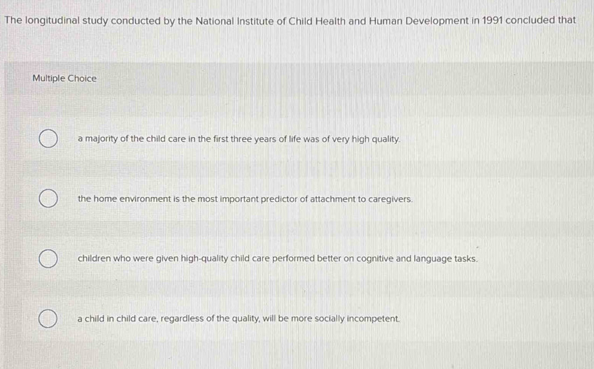 Solved: The longitudinal study conducted by the National Institute of ...