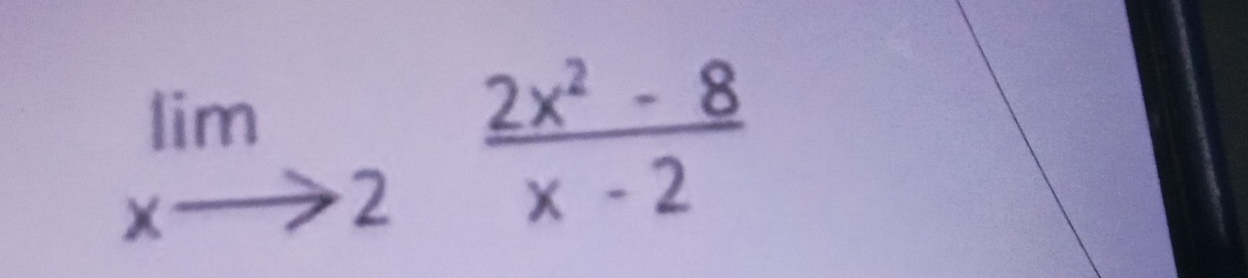 limlimits _xto 2 (2x^2-8)/x-2 