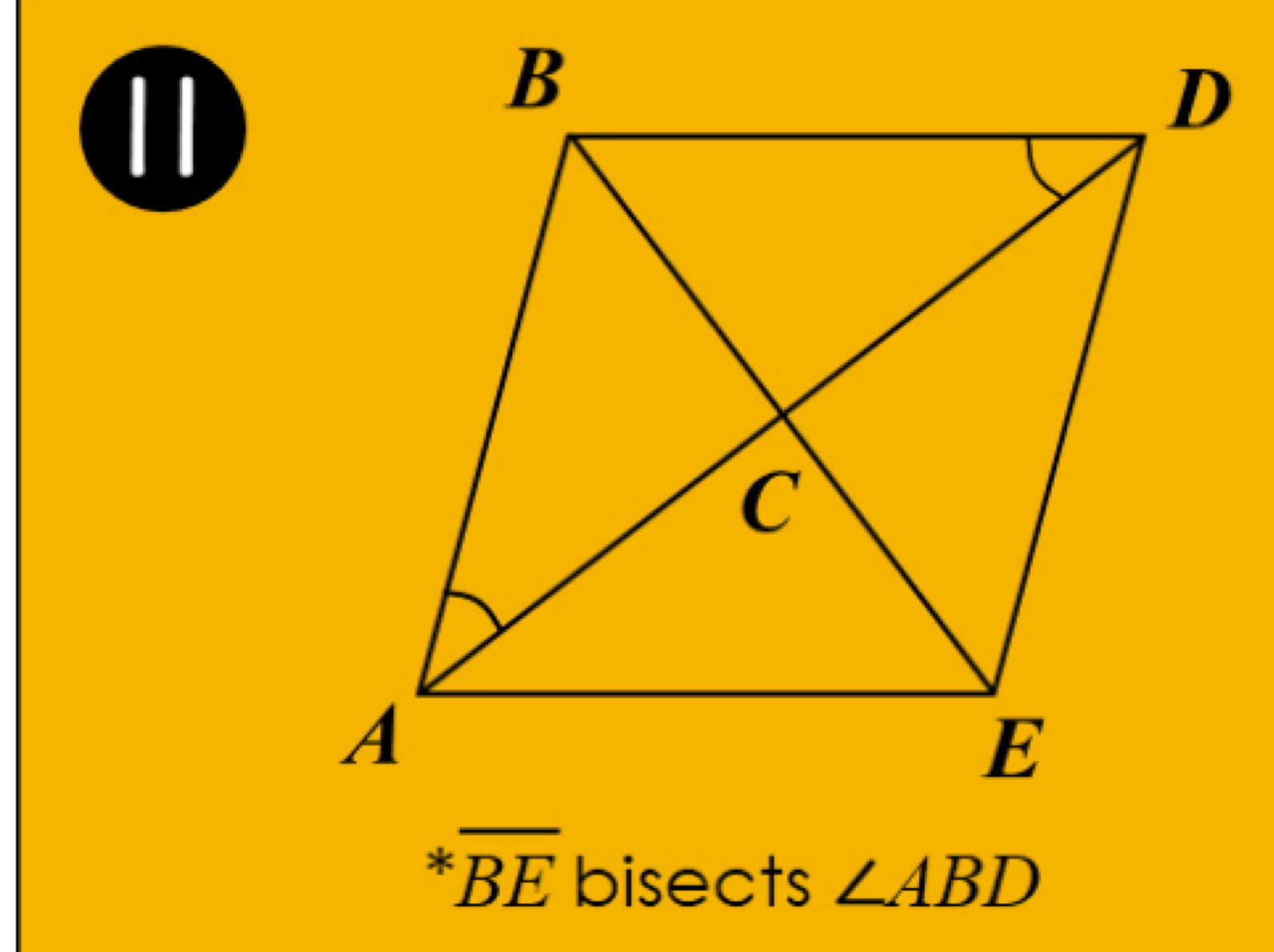 *overline BE bisects ∠ ABD