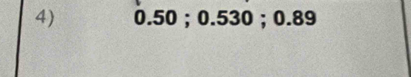 0.50 ； 0.530 ； 0.89