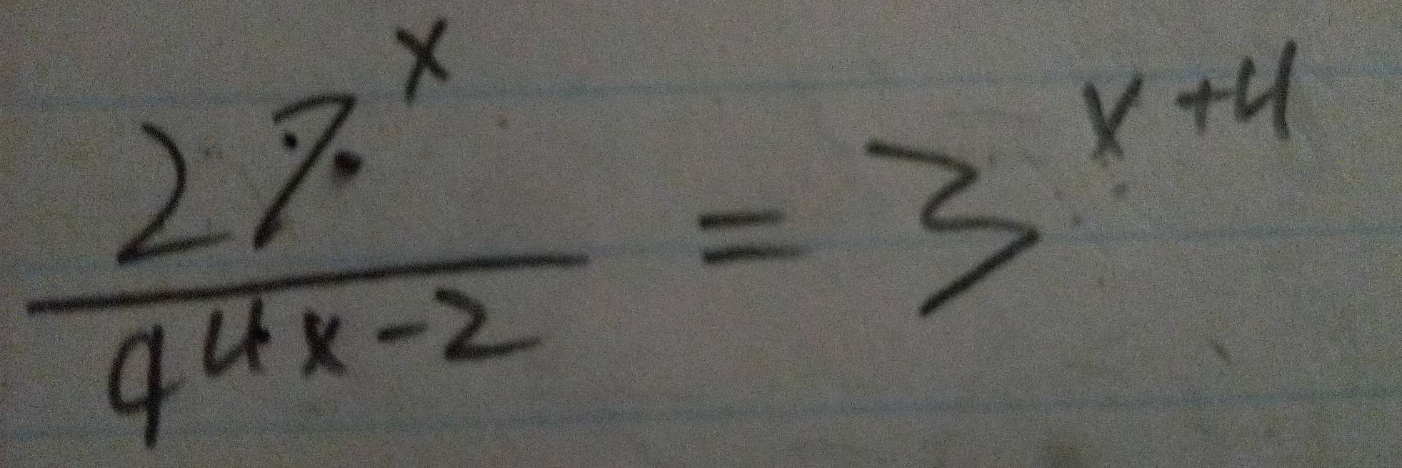  27^x/4^(4x-2) =3^(x+4)