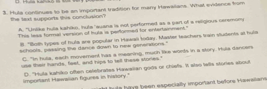Solved: Hula kahiko is stll vur 3. Hula continues to be an important ...