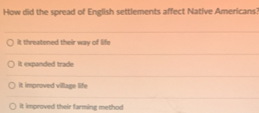 How did the spread of English settlements affect Native Americans?