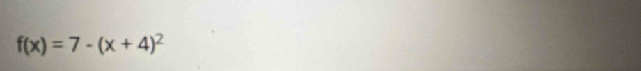 f(x)=7-(x+4)^2
