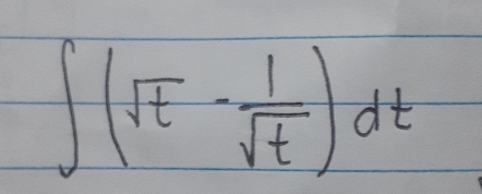 ∈t (sqrt(t)- 1/sqrt(t) )dt