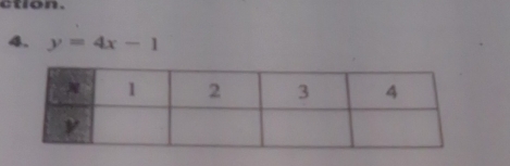 ction. 
4. y=4x-1
