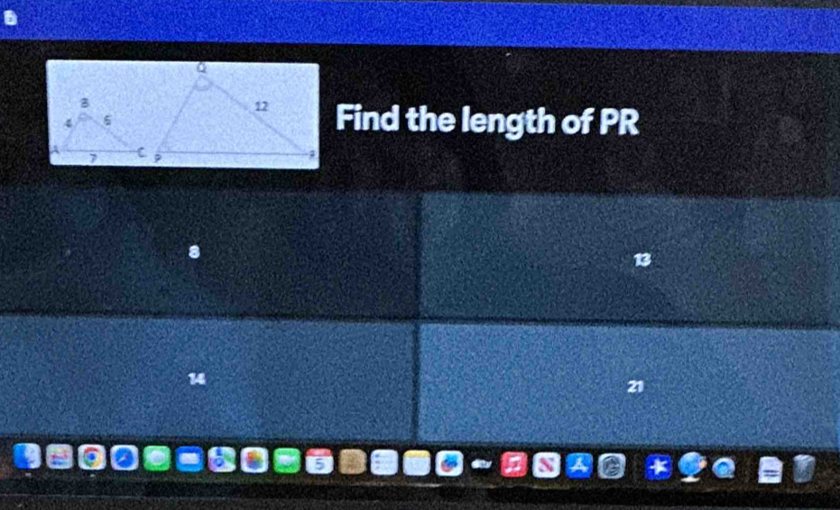 Find the length of PR
13