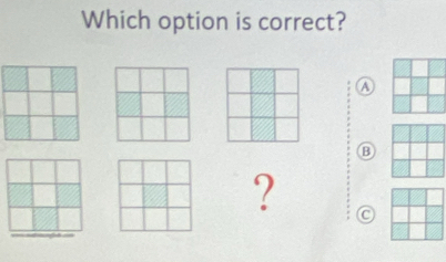 Which option is correct? 
Ⓐ
B
? C