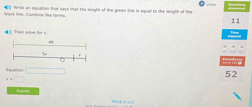 Solved: Video Questions Write an equation that says that the length of ...