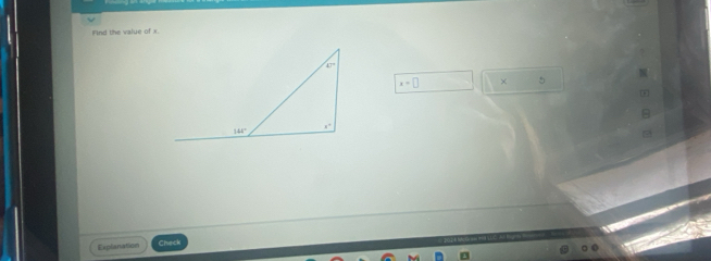 Find the value of x.
x=□ × 5 
a
Explanation Check