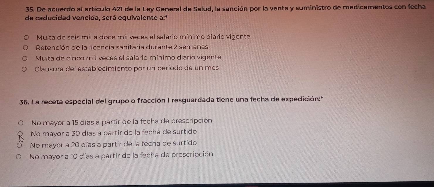 Resuelto:De acuerdo al artículo 421 de la Ley General de Salud, la ...