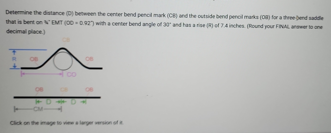 Solved: Determine the distance (D) between the center bend pencil mark ...