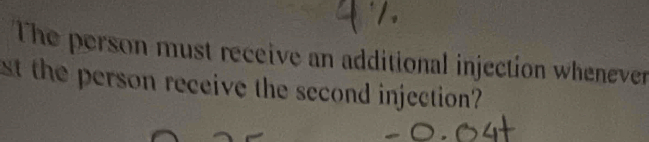 The person must receive an additional injection whenever 
st the person receive the second injection?