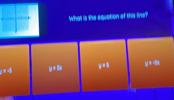 What is the equation of this line?
y=9
y=· 9x
j□ 15
y=Bx