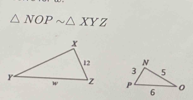 △ NOPsim △ XYZ