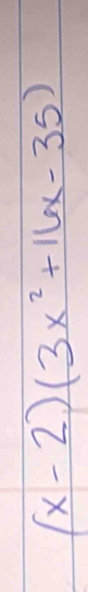 (x-2)(3x^2+16x-35)