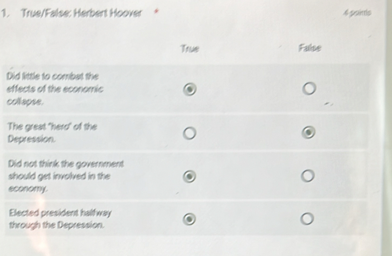 True/False: Herbert Hoover 4 painis 
D 
e 
c 
T 
D 
D 
s 
s 
E 
t