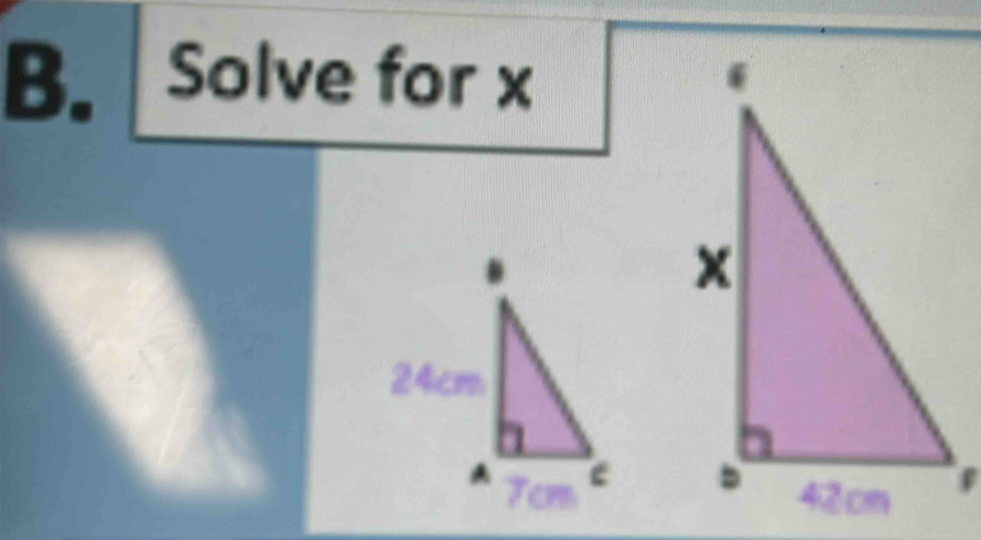 Solve for x