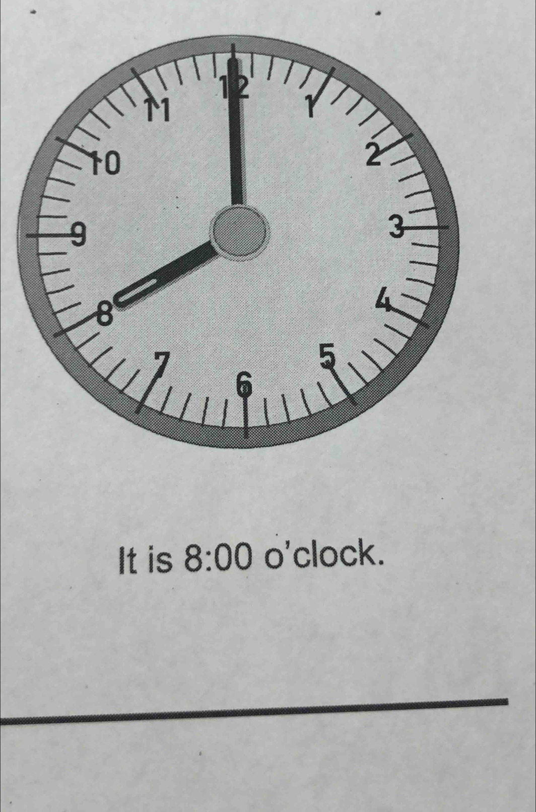 It is 8:00 o'clock.