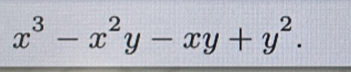 x^3-x^2y-xy+y^2.