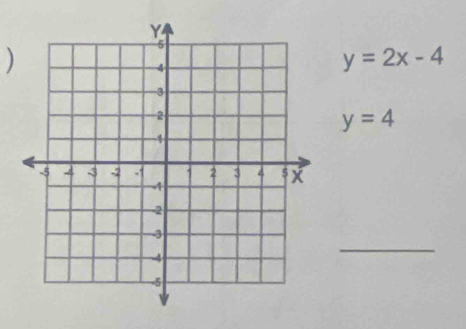 )
y=2x-4
y=4
_