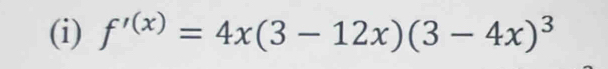 f'^(x)=4x(3-12x)(3-4x)^3