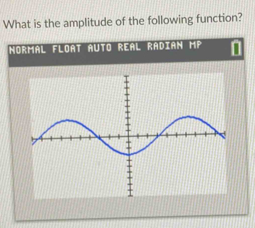 What is the amplitude of the following function? 
NORMAL FLOAT AUTO REAL Radian MP