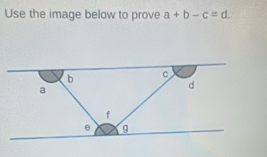 Use the image below to prove a+b-c=d.