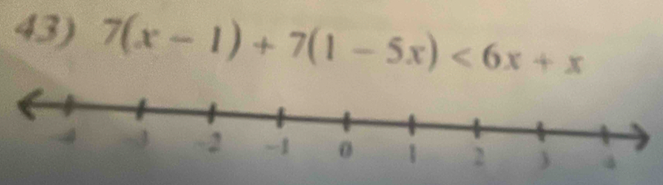 7(x-1)+7(1-5x)<6x+x