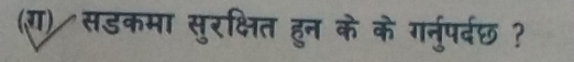 (ग) सडकमा सुरक्षित हुन के के गनुपर्दछ ?