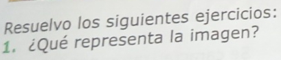 Resuelvo los siguientes ejercicios: 
1. ¿Qué representa la imagen?