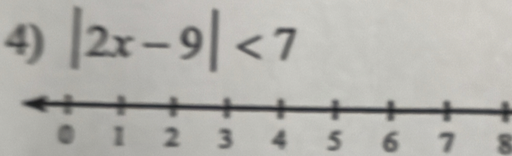 |2x-9|<7</tex>
3 4 5 6 7 8