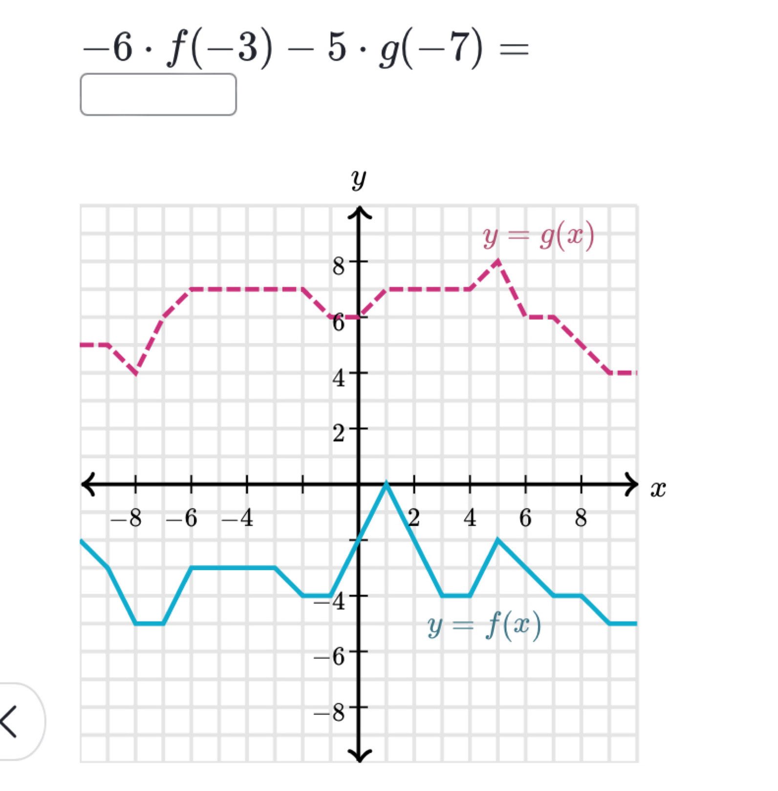 -6· f(-3)-5· g(-7)=
(