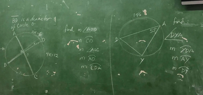 BD is a duametor
of circle 
find:
ind m∠ AOB DyA
in widehat CD
-10 m
m ∠ AOC
m widehat AD
m overline AY
m widehat CDA
m