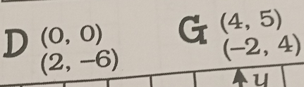 (0,0) G (4,5)
(2,-6)
(-2,4)
u