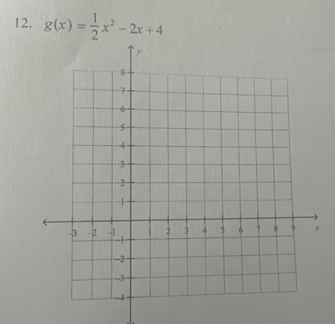 g(x)= 1/2 x^2-2x+4