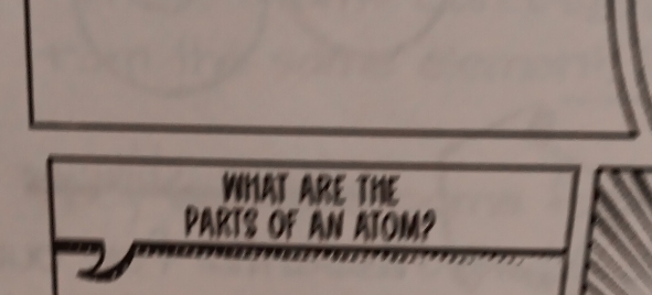 WNAT ARE THE 
PARTS OF AN ATOM?