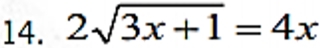 2sqrt(3x+1)=4x