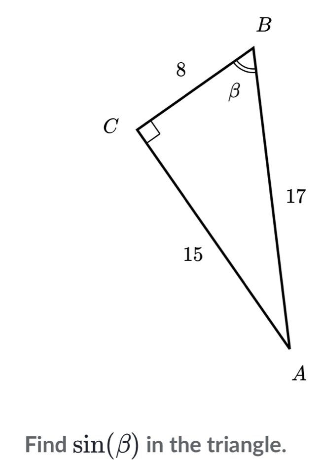 Find sin (beta ) in the triangle.