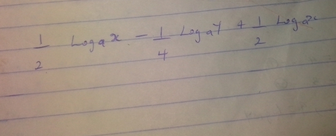  1/2 log _ax- 1/4 log _ay+ 1/2 log _ax