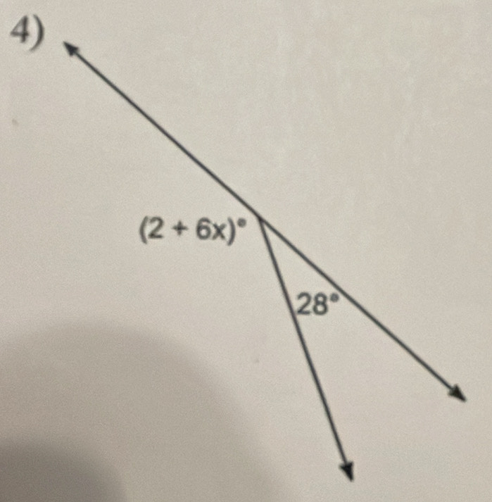 (2+6x)^circ 
28°