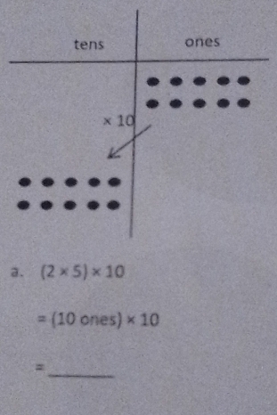 (2* 5)* 10
=(10ones)* 10
_=