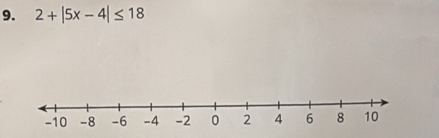 2+|5x-4|≤ 18