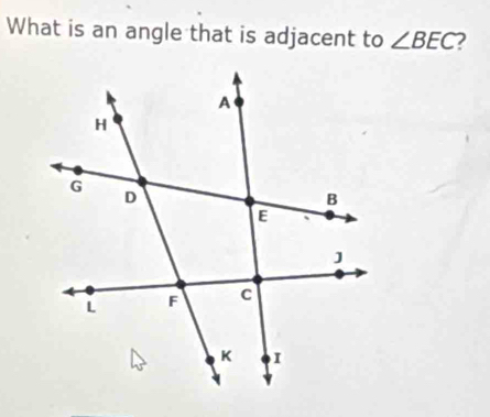 What is an angle that is adjacent to ∠ BEC 2