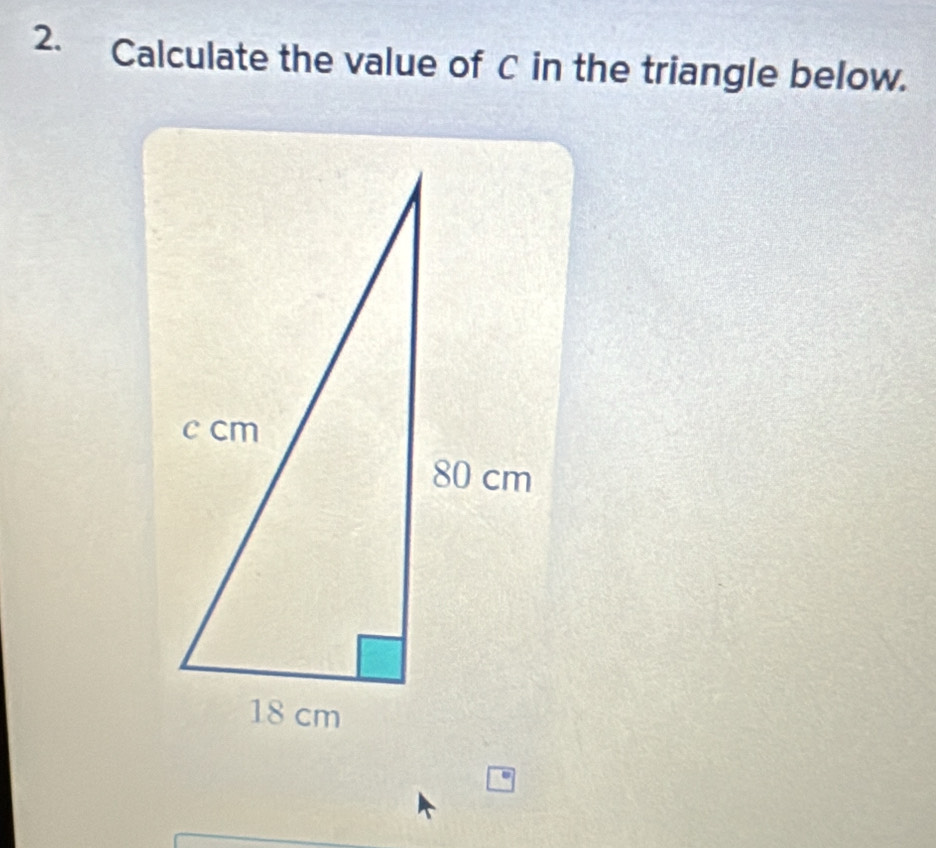 Calculate the value of C in the triangle below.