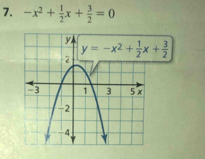 -x^2+ 1/2 x+ 3/2 =0