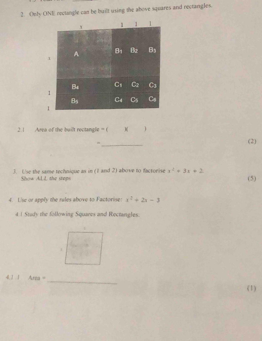 Solved: Only ONE rectangle can be built using the above squares and ...