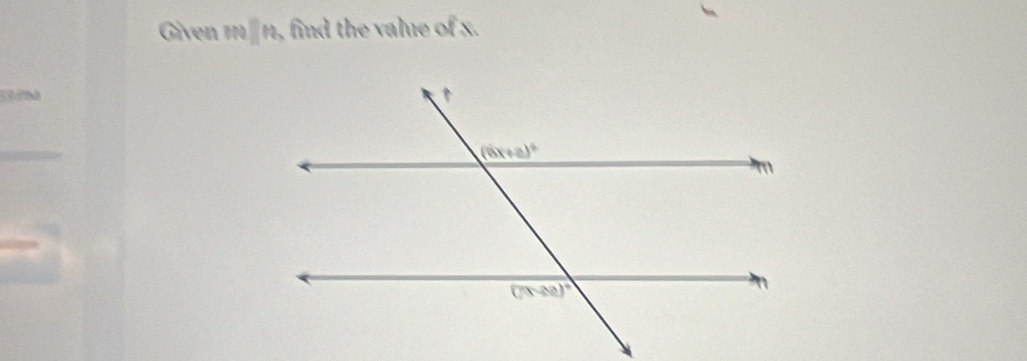 Given m□ n find the value of x.