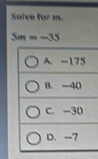 Salve for m.
5π =-35